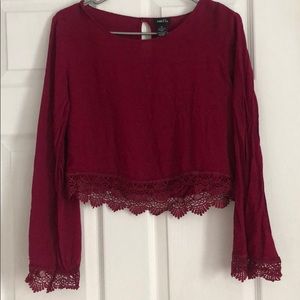 Burgundy Crop Top Medium